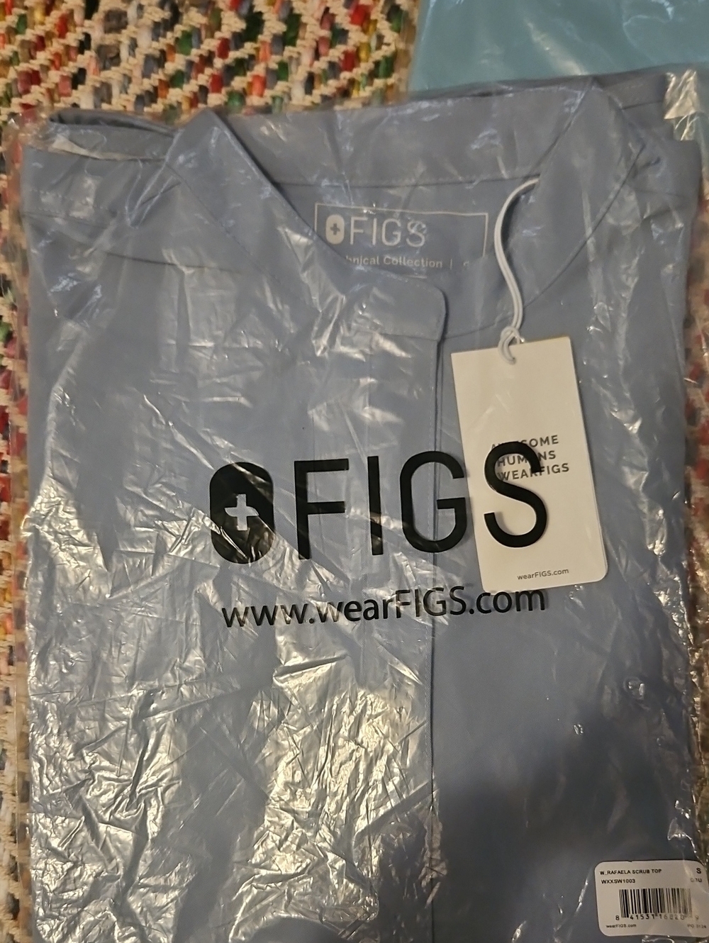 Figs NWT Dusty blue Rafaela SMALL WOMENS SCRUB TOP